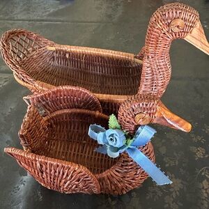 Wicker Duck Baskets (Set of 2)